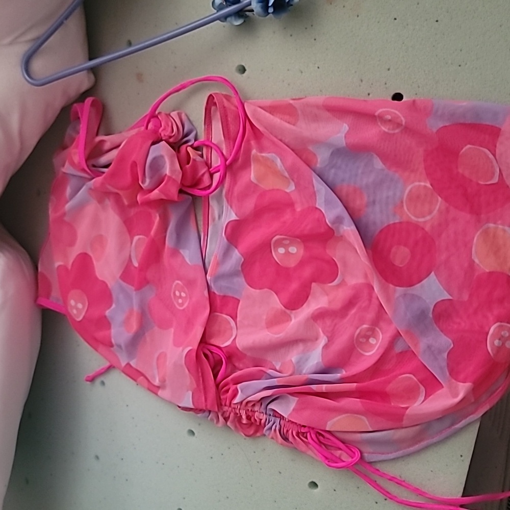2 piece Hot Pink Barbie like Swim cover up